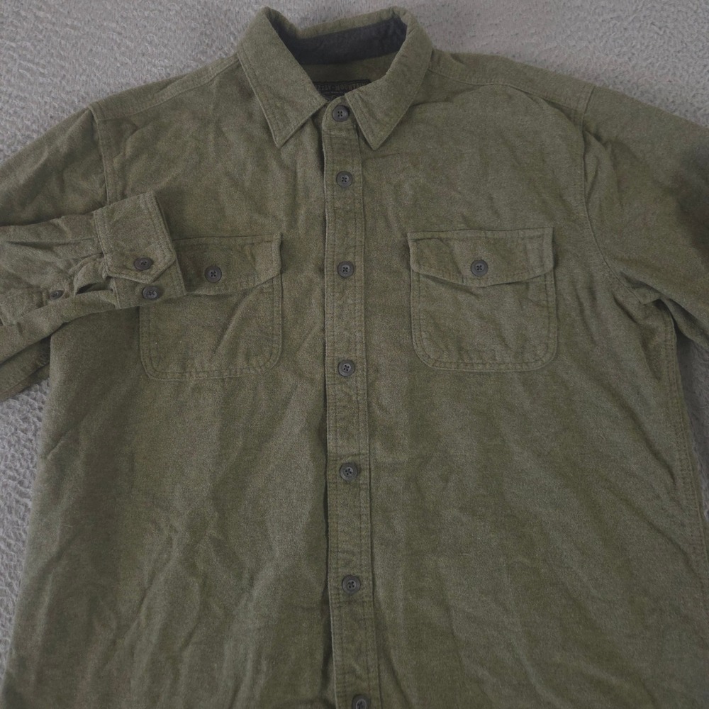 Grizzly Mountain Shirt Mens XL Green Chamois Flannel Cotton Heavyweight Workwear